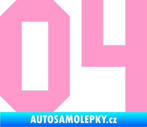Samolepka Startovní číslo 04 světle růžová