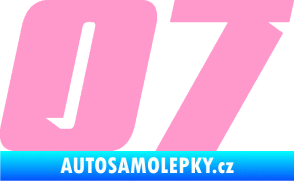 Samolepka Startovní číslo 07 typ 6 světle růžová