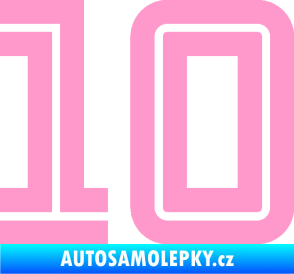Samolepka Startovní číslo 10 typ 7 světle růžová