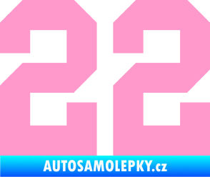 Samolepka Startovní číslo 22 světle růžová