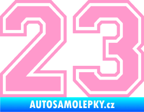 Samolepka Startovní číslo 23 typ 4 světle růžová