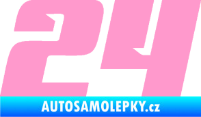 Samolepka Startovní číslo 24 typ 6 světle růžová