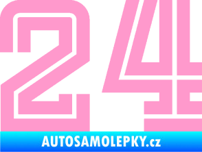 Samolepka Startovní číslo 24 typ 7 světle růžová