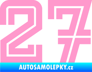Samolepka Startovní číslo 27 typ 7 světle růžová