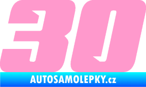 Samolepka Startovní číslo 30 typ 6 světle růžová