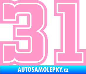 Samolepka Startovní číslo 31 typ 5 světle růžová
