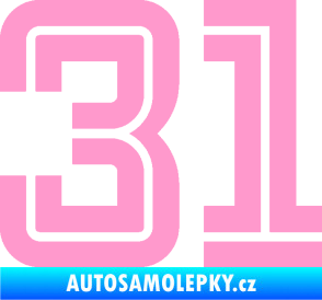 Samolepka Startovní číslo 31 typ 7 světle růžová
