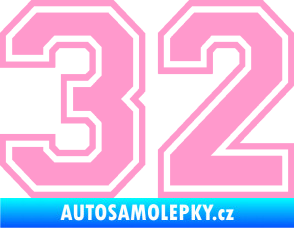 Samolepka Startovní číslo 32 typ 4 světle růžová