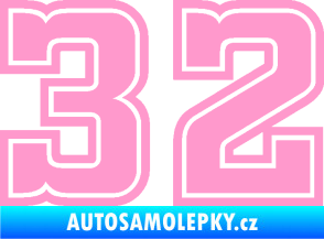 Samolepka Startovní číslo 32 typ 5 světle růžová