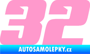 Samolepka Startovní číslo 32 typ 6 světle růžová