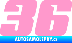 Samolepka Startovní číslo 36 typ 6 světle růžová