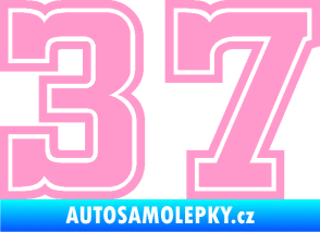 Samolepka Startovní číslo 37 typ 5 světle růžová