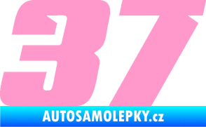 Samolepka Startovní číslo 37 typ 6 světle růžová