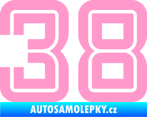 Samolepka Startovní číslo 38 typ 7 světle růžová