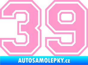 Samolepka Startovní číslo 39 typ 4 světle růžová