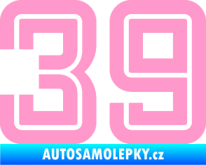 Samolepka Startovní číslo 39 typ 7 světle růžová