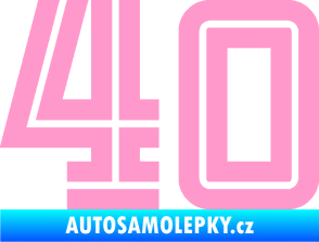 Samolepka Startovní číslo 40 typ 7 světle růžová