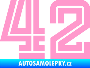 Samolepka Startovní číslo 42 typ 7 světle růžová