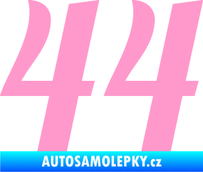 Samolepka Startovní číslo 44 typ 3 světle růžová