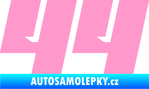 Samolepka Startovní číslo 44 typ 6 světle růžová