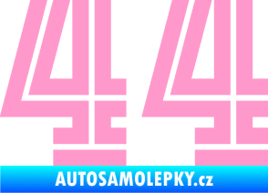Samolepka Startovní číslo 44 typ 7 světle růžová