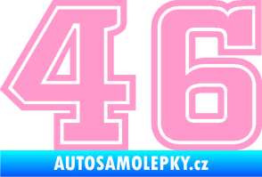 Samolepka Startovní číslo 46 typ 5 světle růžová