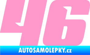 Samolepka Startovní číslo 46 typ 6 světle růžová