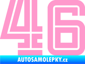 Samolepka Startovní číslo 46 typ 7 světle růžová