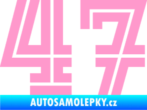 Samolepka Startovní číslo 47 typ 7 světle růžová