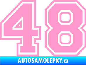 Samolepka Startovní číslo 48 typ 4 světle růžová