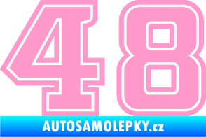 Samolepka Startovní číslo 48 typ 5 světle růžová