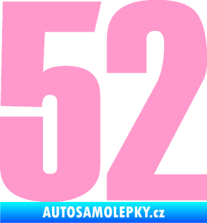 Samolepka Startovní číslo 52 typ 2  světle růžová