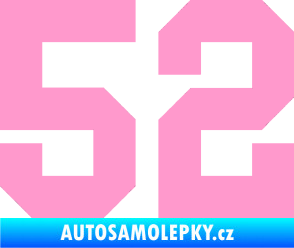 Samolepka Startovní číslo 52 světle růžová