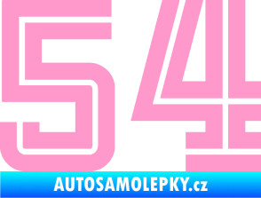 Samolepka Startovní číslo 54 typ 7 světle růžová
