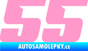 Samolepka Startovní číslo 55 typ 6 světle růžová