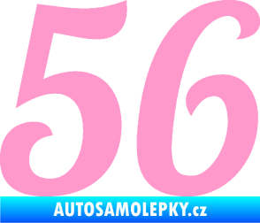 Samolepka Startovní číslo 56 typ 3 světle růžová