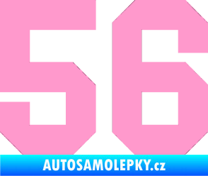 Samolepka Startovní číslo 56 světle růžová