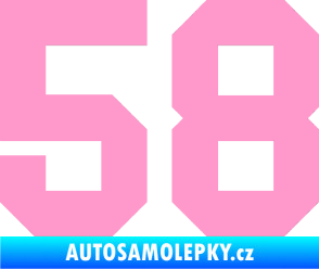 Samolepka Startovní číslo 58 světle růžová