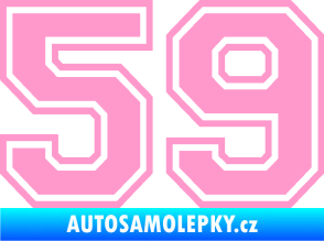 Samolepka Startovní číslo 59 typ 4 světle růžová