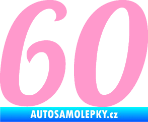 Samolepka Startovní číslo 60 typ 3 světle růžová
