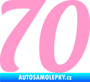 Samolepka Startovní číslo 70 typ 3  světle růžová