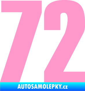 Samolepka Startovní číslo 72 typ 2   světle růžová