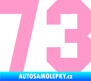 Samolepka Startovní číslo 73 světle růžová