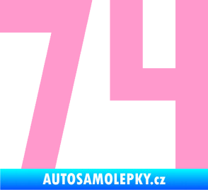 Samolepka Startovní číslo 74 světle růžová