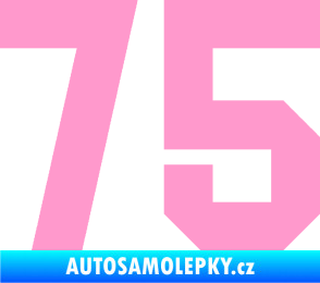 Samolepka Startovní číslo 75 světle růžová