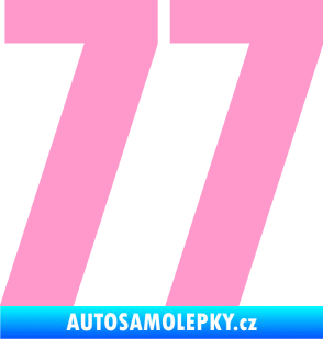 Samolepka Startovní číslo 77 typ 2        světle růžová