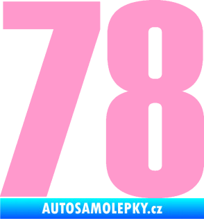 Samolepka Startovní číslo 78 typ 2         světle růžová