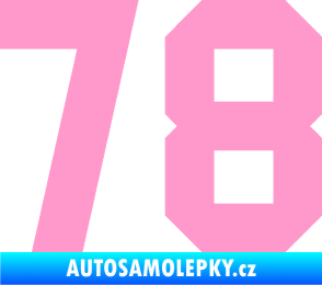 Samolepka Startovní číslo 78 světle růžová
