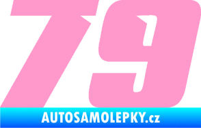 Samolepka Startovní číslo 79 typ 6 světle růžová