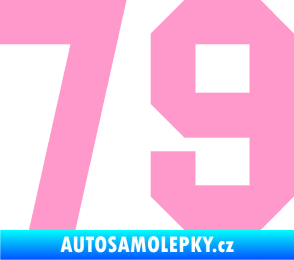 Samolepka Startovní číslo 79 světle růžová